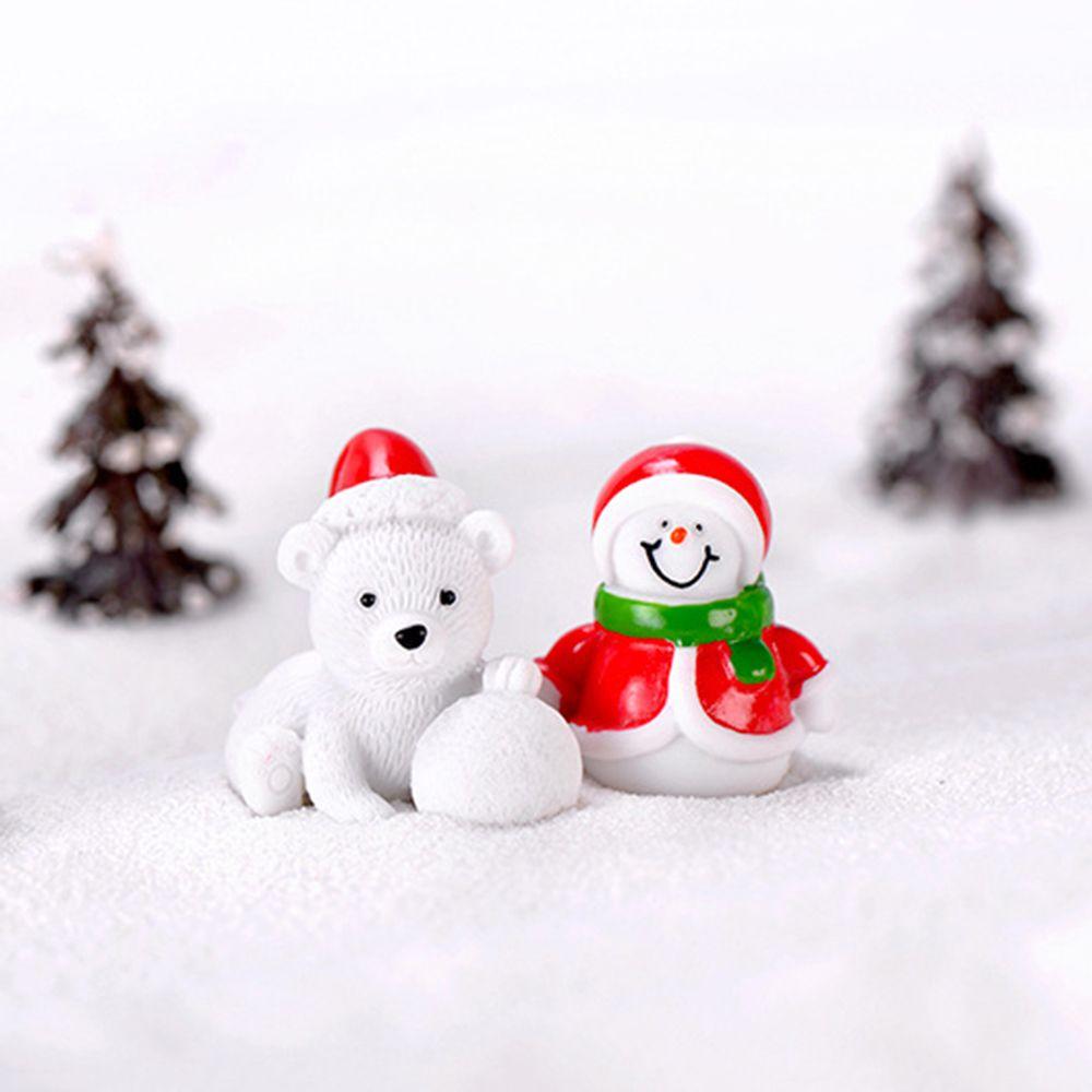 Bonsai Doll House Micro Landscape Christmas Decor Santa Claus Figurines Miniature Snowman