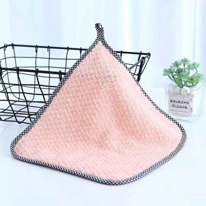 5pcs Kitchen Daily Dish Towel Cloth Kitchen Rag Non-stick Oil Thickened Table Cleaning Cloth Double-layer Absorbent Microfiber
