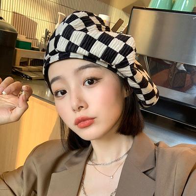 Checkerboard Grid Beret Hat Fashion Winter Autumn for Woman Retro Berets Girl Plaid Adjustable Painter Hat Casual Street Beret Hat