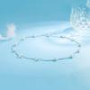 Fashion Female Necklace  Sterling Silver Stackable Pearl Box Chain Pendant Necklace for Women Choker Statement Length 44CM