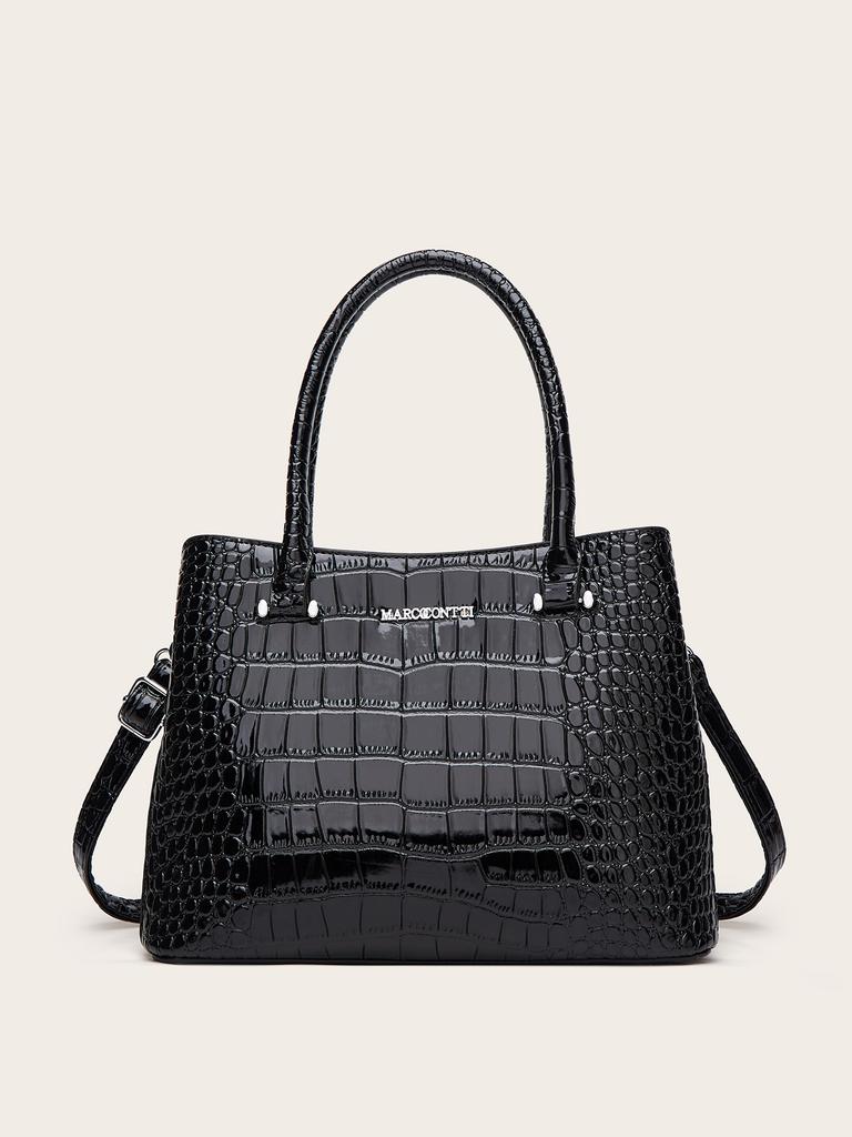 Autumn Patent Leather Glossy Women's Handbag Large Capacity Shoulder Bag Middle-aged Mom Bag