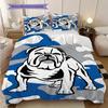 Canterbury Bulldogs Muster Bettwäsche Steppdecke Set Bettbezug Kissenbezug Heimdekoration Geburtstagsgeschenk (1 Bettbezug + 2 Kissenbezüge, ohne Füllung)