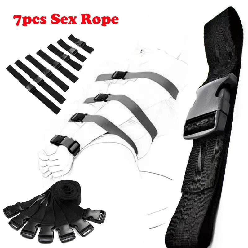 Bondage Sex Toys Handcuff Ankle Cuffs Bed Games Sets Couple SM Slave Leg Split Erotic Adult Toys Kits 18+ Sex Product Shop