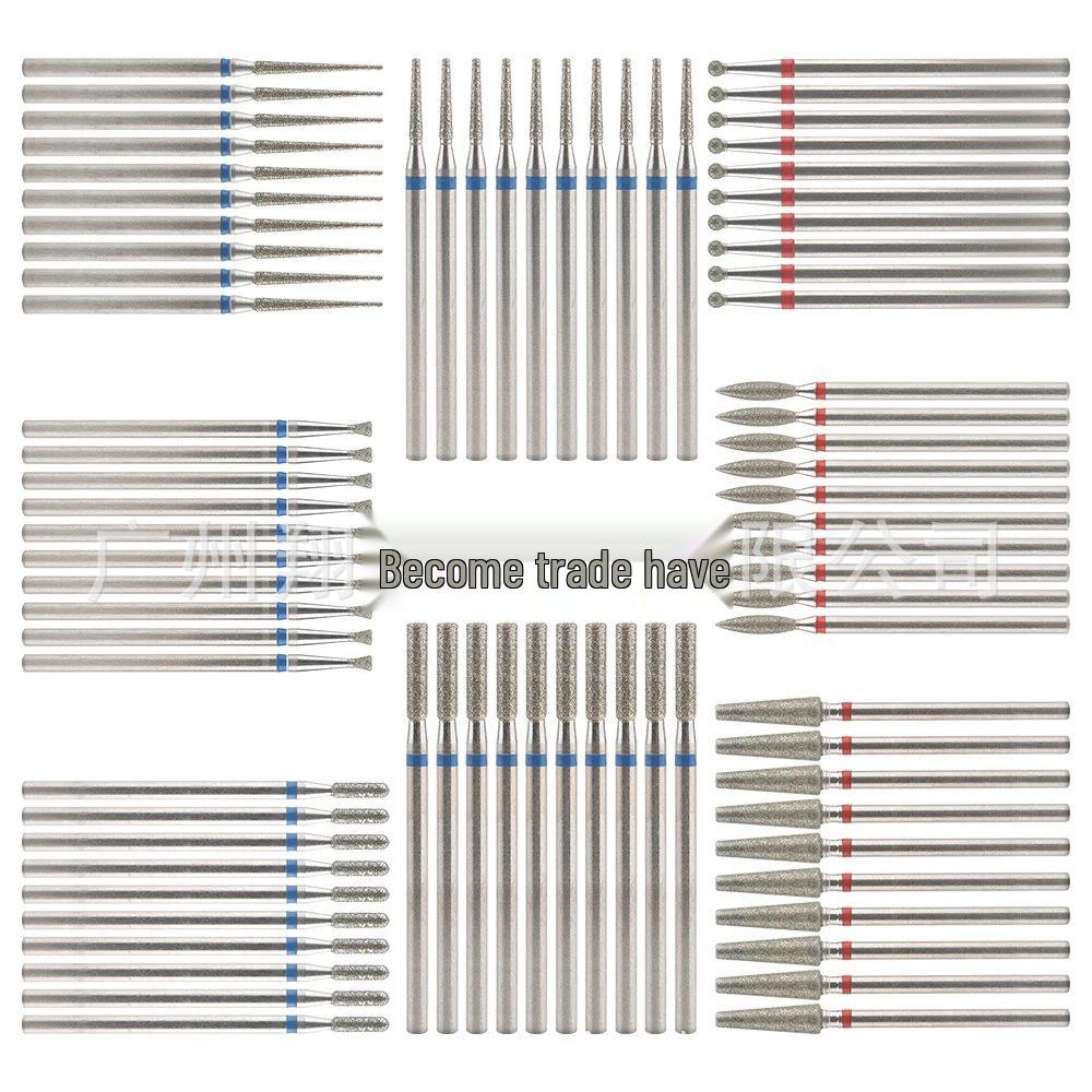 10-Piece Nail Art Diamond Drill Bits for Pre-Treatment and Grinding Dead Skin & Calluses