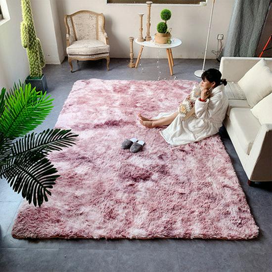 Nordischer Seiden- und Wollteppich: Wohnzimmer Couchtischteppich, Schlafzimmer Vollflächige Nachttisch-Bodenmatte