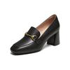 TATA/He She 2025 Spring Simple and Versatile Le Fu Shoes Female XBT01AA5