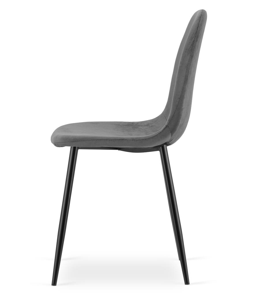 PADVA chair - dark gray velvet / black legs x 2