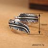 Feather Leaf Ring, Opening Adjustable Retro Old Index Finger Ring, Texture Personalized Ring Ring