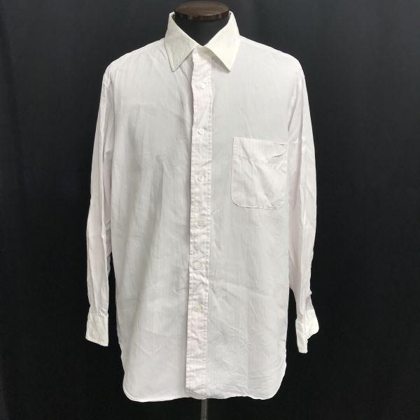 

Maker s Shirt Kamakura Long Sleeve Dress Shirt Men’s 42-84 L White Pink Stripe(USED)
