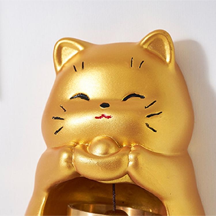 Magnetic Lucky Cats Statue Door Chimes Entryway Alert Bells for Home and Store Entrance Decoration Hanging Doorbell Gift