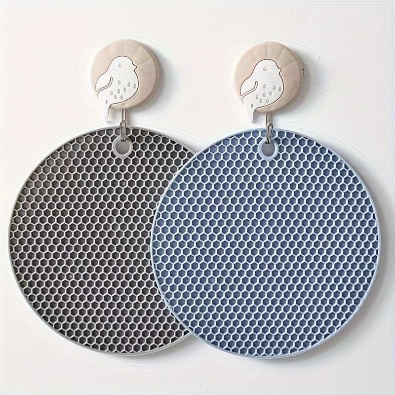 4 silicone thermal insulation mats, heat-resistant silicone pot mats, round silicone placemats, countertop protection