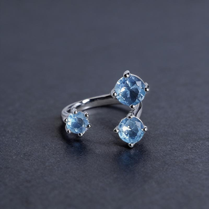 Minimalist Luxury Colored Zircon Adjustable Open Ring for Women – Fashionable High-End Design.