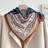 Chessboard Plaid 71CM Cotton and Linen Silk Scarf Small Square Scarf Women's Spring and Autumn Summer Thin Scarf Scarf Linen Headscarf Belt