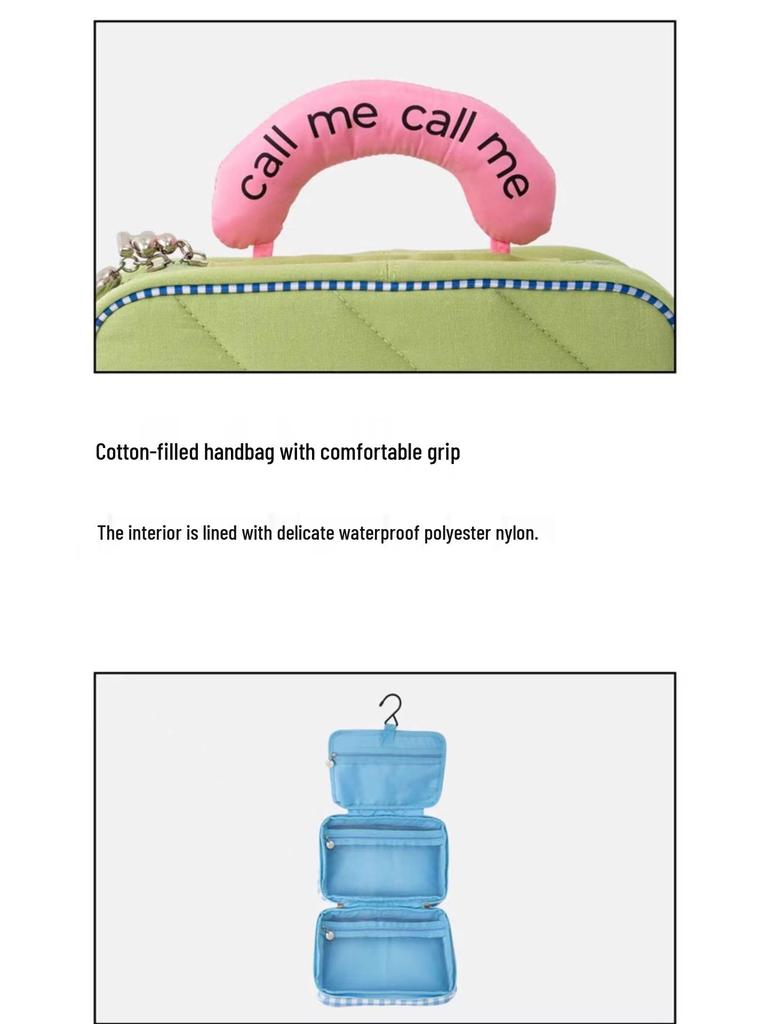 Tags. Ha Dou Double-Zip Large Capacity Makeup Bag - Travel & Handheld