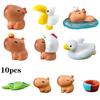 10pcs/Set Capybara Model Simulation Animals Mini Action Figures Figurine Home Decoration Gift Home Ornament