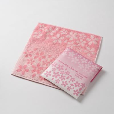 Imabari Towel Packaged Handkerchief Towel SAGURA Sakura Gradient 25cm X 25cm Small Gift [Perfect for Presents] Sakura Pattern Made In Japan