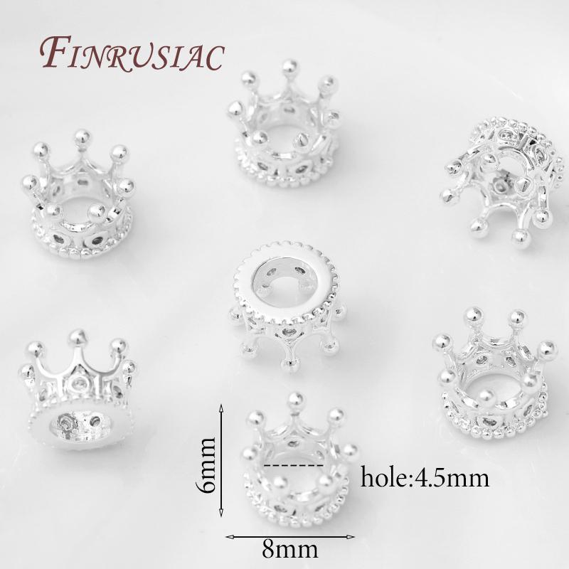 5/10pcs 18K Gold Plated Zircon Crown Beads,Spacers For Beads,Beads For Creating Jewelry Making Supplies,Bracelets Bead Separator