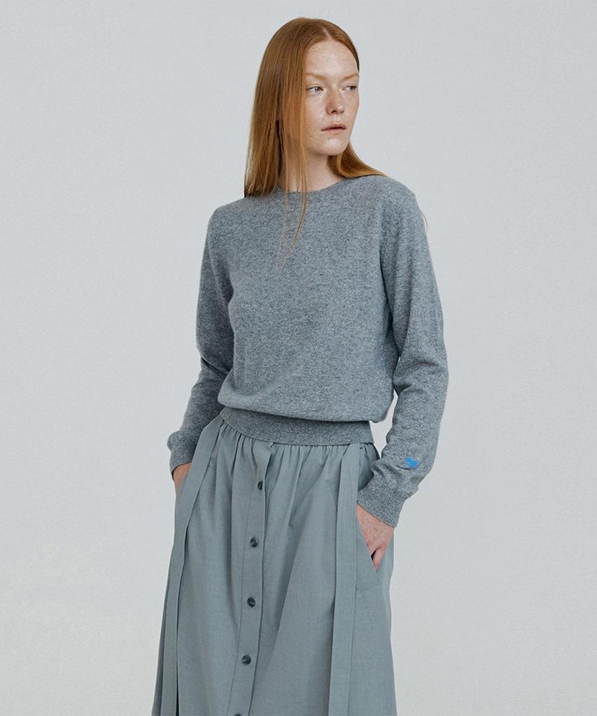 MOLLIOLLI Mony Round Neck Cashmere Knit [Heather Grey]