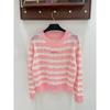 Trendy Knitted Sacai Nanyou European Stripe Crochet Long Sleeve with Colorful Dots for Early Autumn