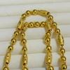 Sand Gold Three-bead Olive Domineering Necklace Men's Gold Store with the Same Simulated Gold Chain