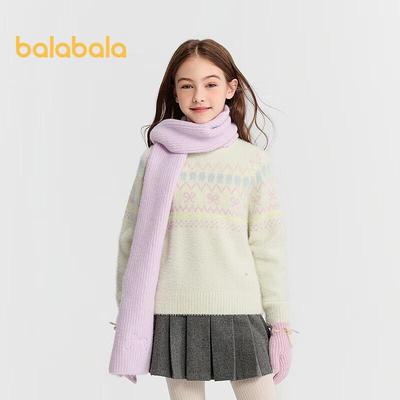 Balabala Girls' Fair Isle Knit Sweater