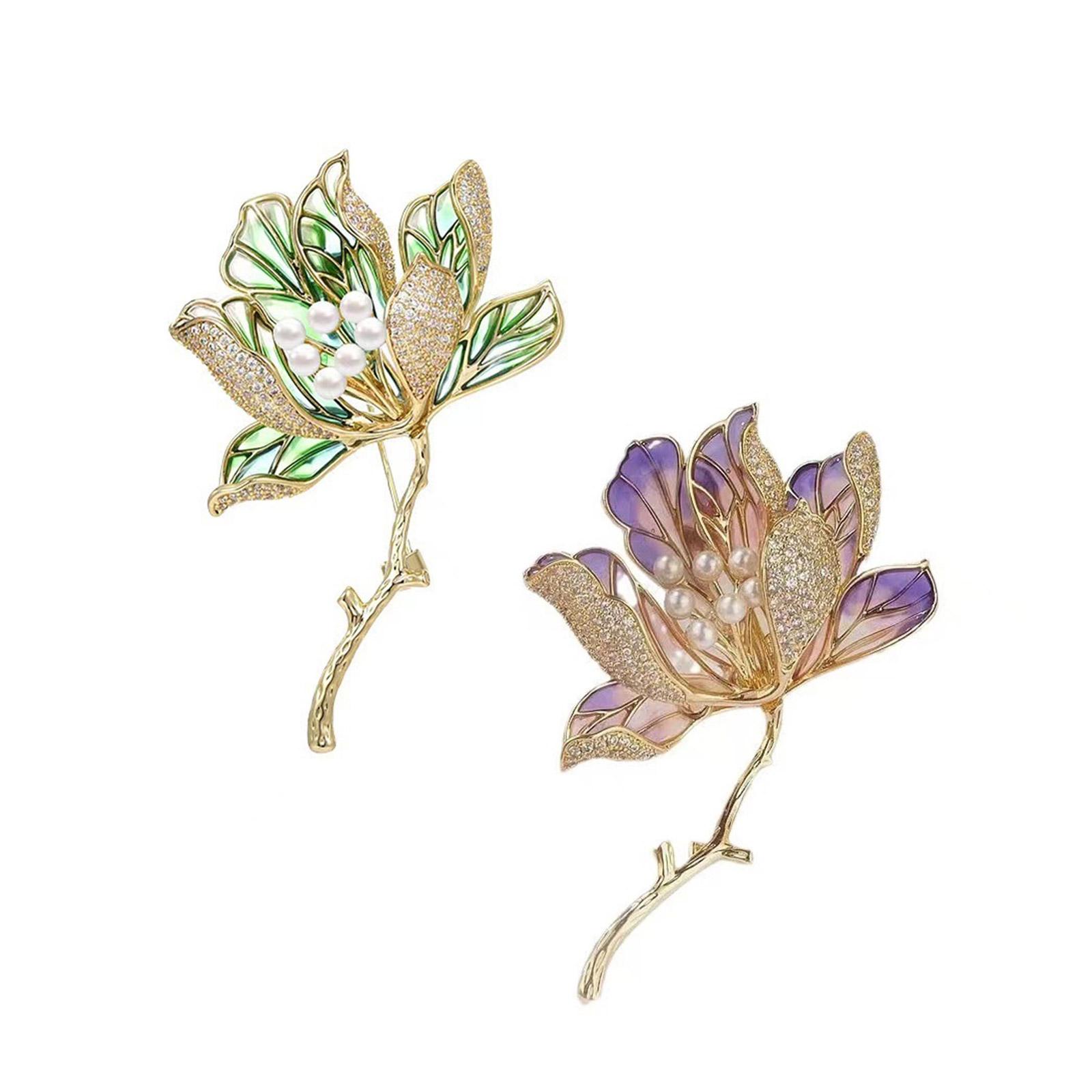 

2pcs Elegant Hibiscus Flower Brooch Set Stylish Hibiscus Flower Brooches Charm Versatile Accessory For Any Occasion