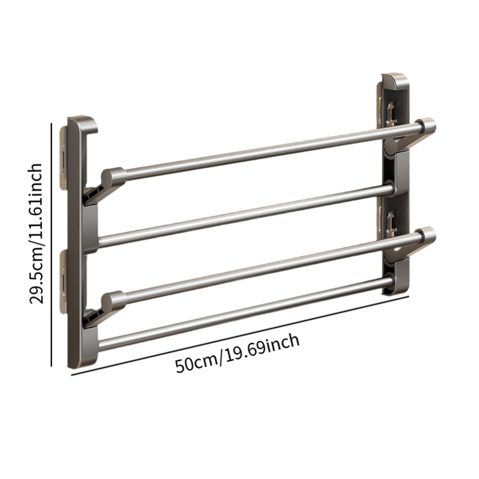 Aluminum Wall Shoe Storage 2 Tier Folding Shoe Storage Rack for Door Bedroom Wall Mounted Shoe Holder Door Shoe Hanger серый 3180₽