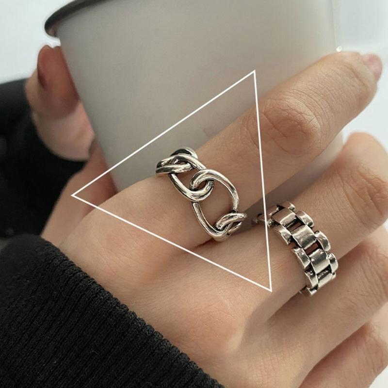 Women Fashion Ring Open Twisted Copper Adjustable Finger Accessory For Parties Geometric Party Jewelry