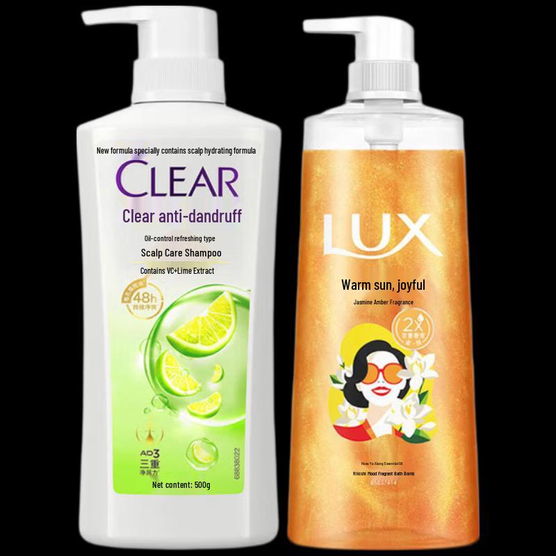 Clear Women s Anti-Dandruff Shampoo & Lux Fragrant Shower Gel Bundle