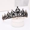Tuanming Baroque Bridal Headband: Black Rhinestone Vintage Crown for Birthdays