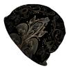 1pc Men's Bohemian Baroque Knit Hat - Stretch Fit Lightweight Suitable For, Classic Black & Golden Baroque Design, Machine Washable for Outdoor, Holid
