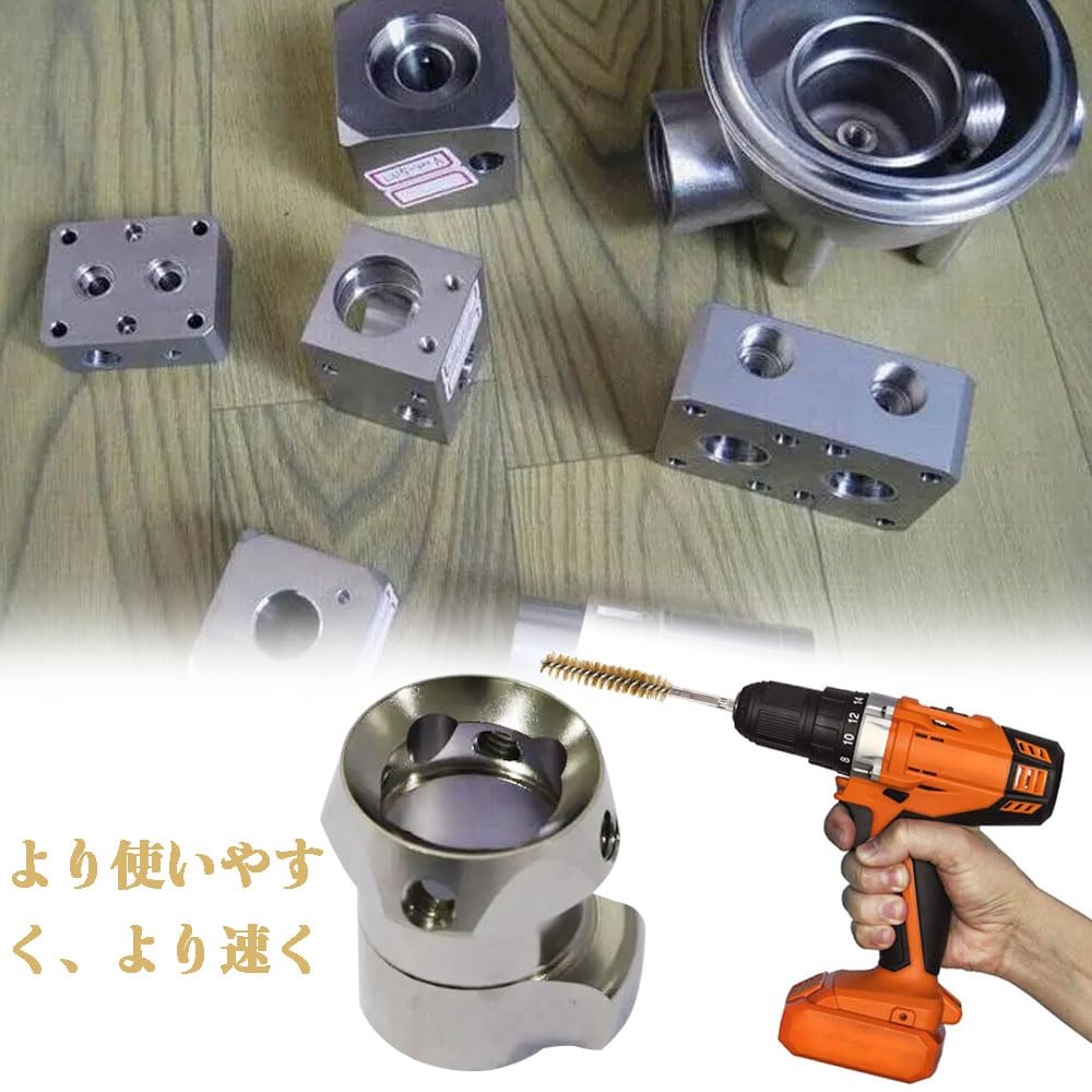 Cleaning Brush Hex Shank Threaded Bore Wire Inner Cylinder Brass Wire Brush Hand Polishing Tool Set Set, Brush, Brush, Brush, Brush, Set, Tool, (8mm,