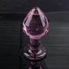 Pink Ribbed Glass Butt Plug Masturbation Sex Toy Explore Ass Play Women Man Gspot Stimulate Orgasmic Lesbian Backdoor Game