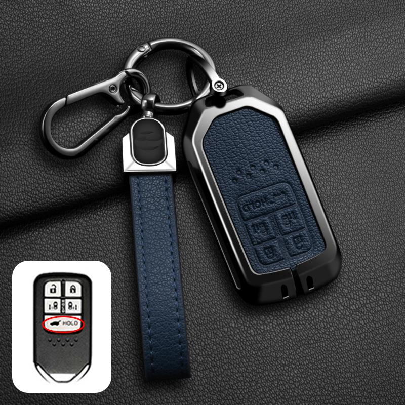 Carcasă Capac Cheie Mașină din Aliaj de Zinc și Piele pentru Honda Civic CRV HRV Accord Pilot Fit Freed Vezel Odyssey 2018 - 2022 Accesorii