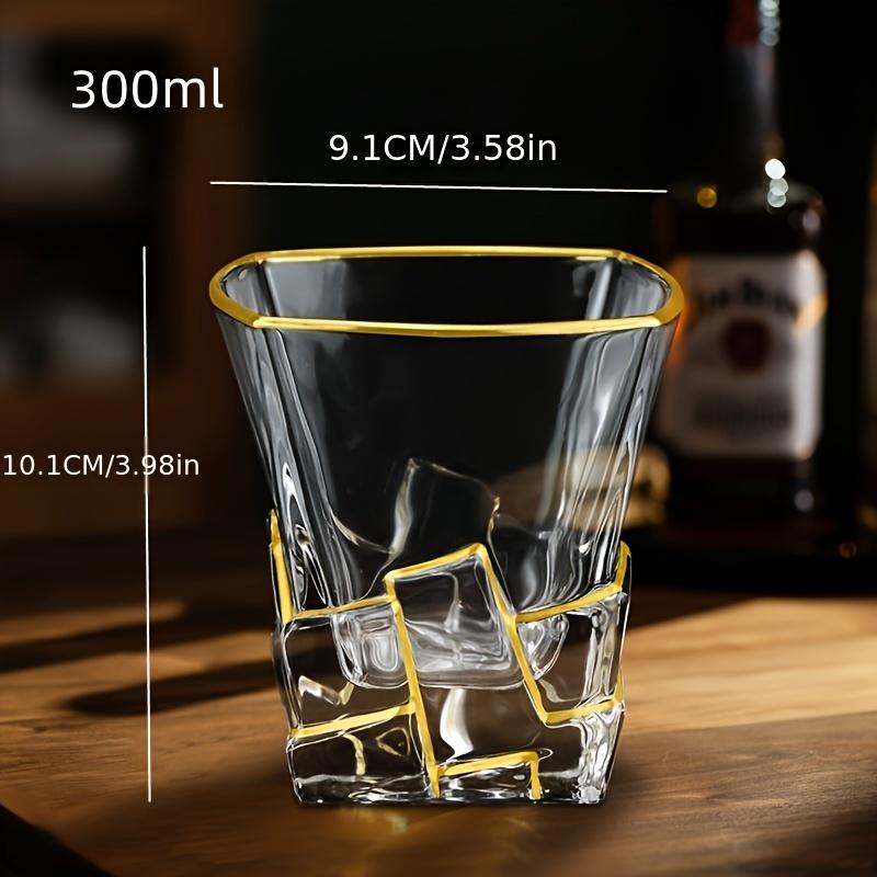 

Стакан для виски Золотая линия Бокалы для вина и виски Золотая роспись Хрустальная барная посуда Многофункциональный Бокал для пива, коктейлей, для дома, для воды, для кофе 201-300ml