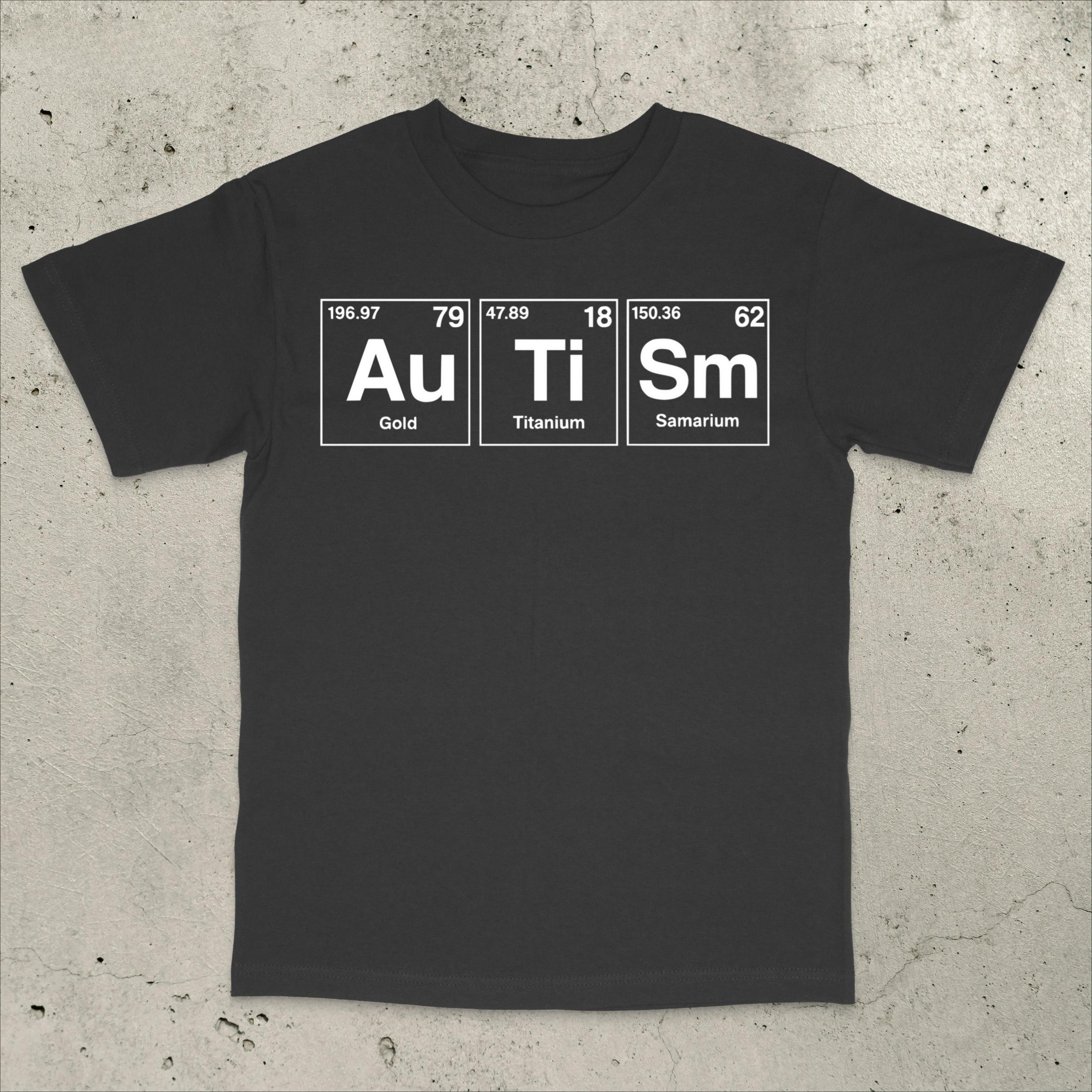 Autism Gold Titanium Samarium Periodic Element T-shirt S