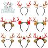 Reindeer Antler Headband Ornament Adjustable Size Christmas Reindeer Headband with Soft Antlers and White Sphere