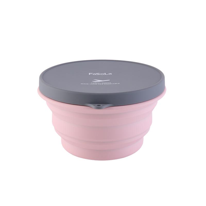 Portable Silicone Folding Bowl with Lid - Heat Resistant, Telescopic Noodle & Picnic Travel Ware
