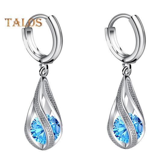1 Pair Drop Dangle Earrings for Women Elegant Rotating Rhinestone Drop Dangle Hoops Sparkly Evening Dressy Earrings Bridal Jewelry Gift