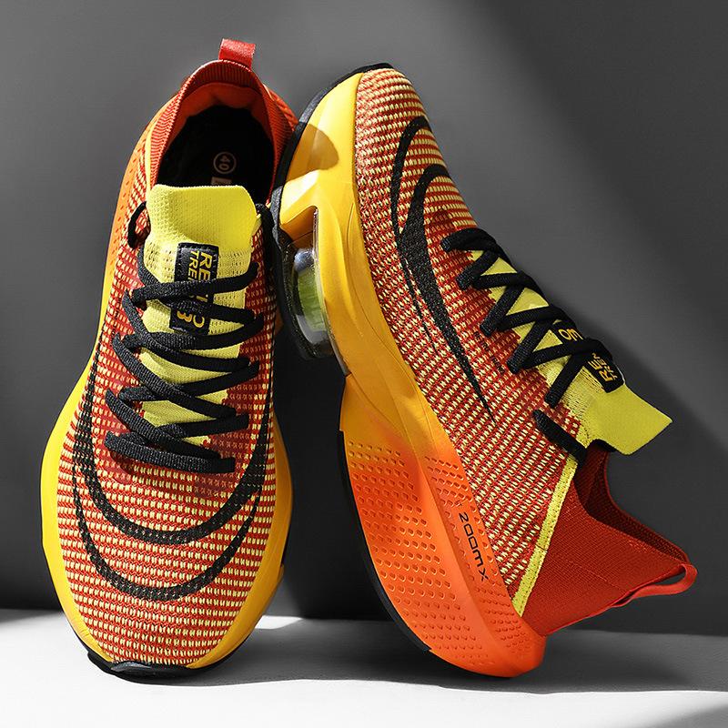 2025 new flat heel foreign trade broken running shoes lightweight marathon sports shoes men's couple running shoes Jinjiang