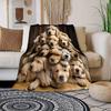Cozy Golden Retriever Dog Pile Print Flannel Throw Blanket - Soft, Reversible, All-Season Comfort for Couch, Bed, Office, and Tr