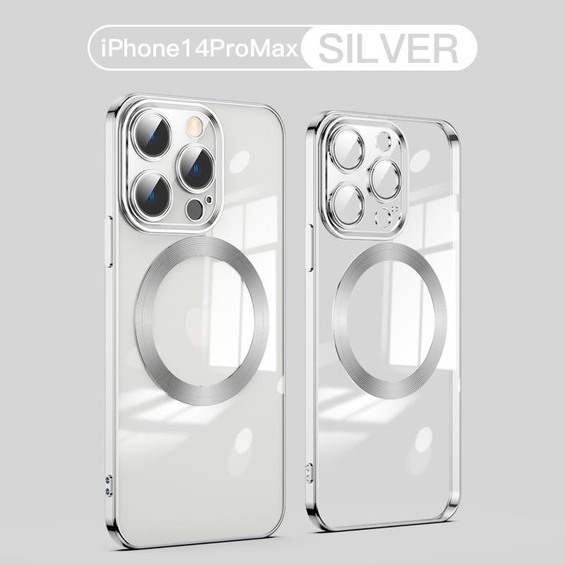 Fashion Magnetic Case for 14  Magsafe Transparent Cover for IPhone 14 13 12 11 Pro Max 14 Plus Plating Clear Soft Silicone Wireless Charging Cover
