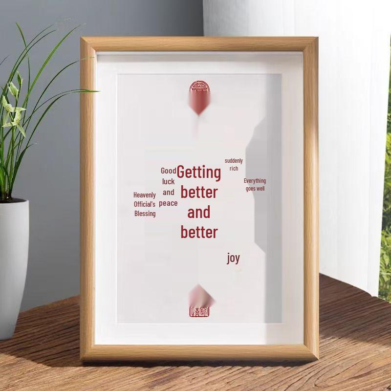 Enhanced Photo Frame: Creative Calligraphy Hollow Design for Tabletop Display
