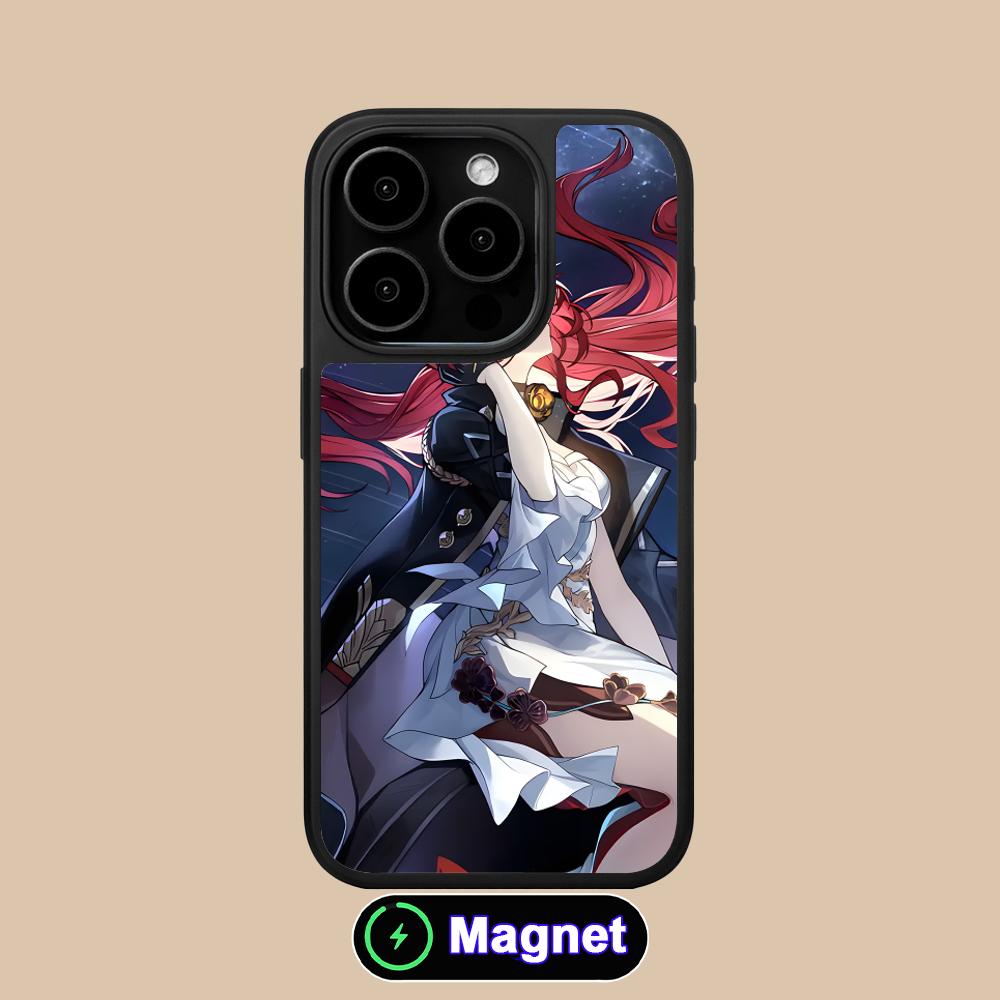HSR Himeko Matte Surface Magsafe Mobile Phone Case for iPhone 17 16 15 14 13 12 11 Air Pro Max Plus Colorful Cover
