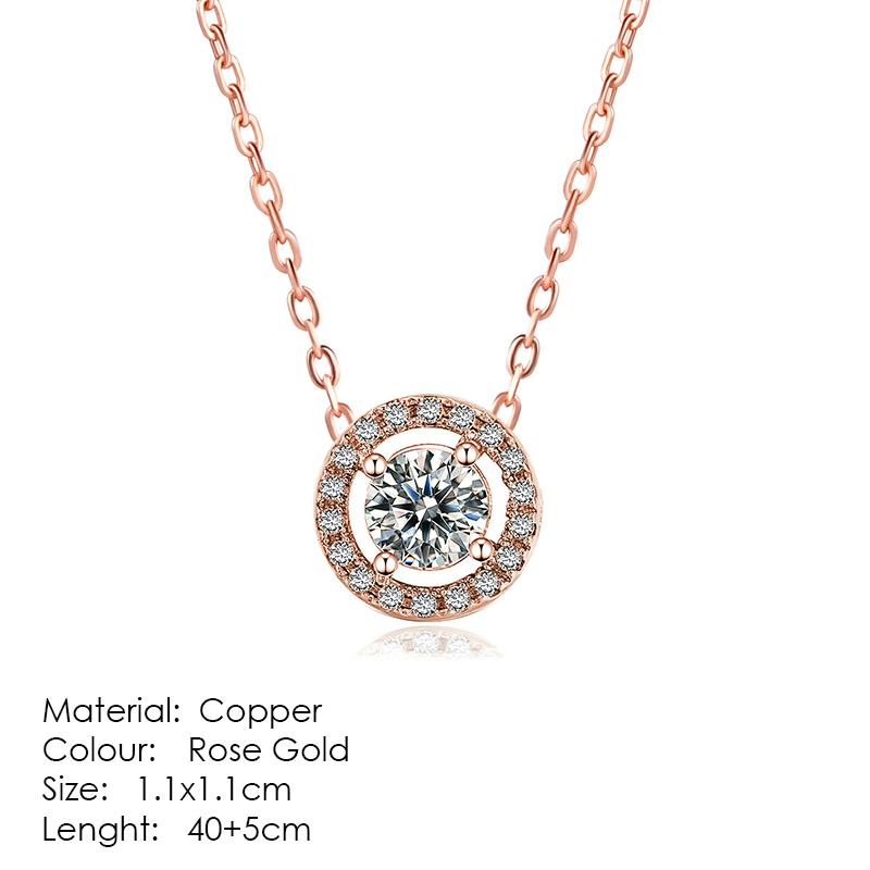 Fashion Crown Pendant Necklace for Women Retro Vintage Classic Rose Gold Cubic Zirconia Chain On Neck Trendy Jewelry N390