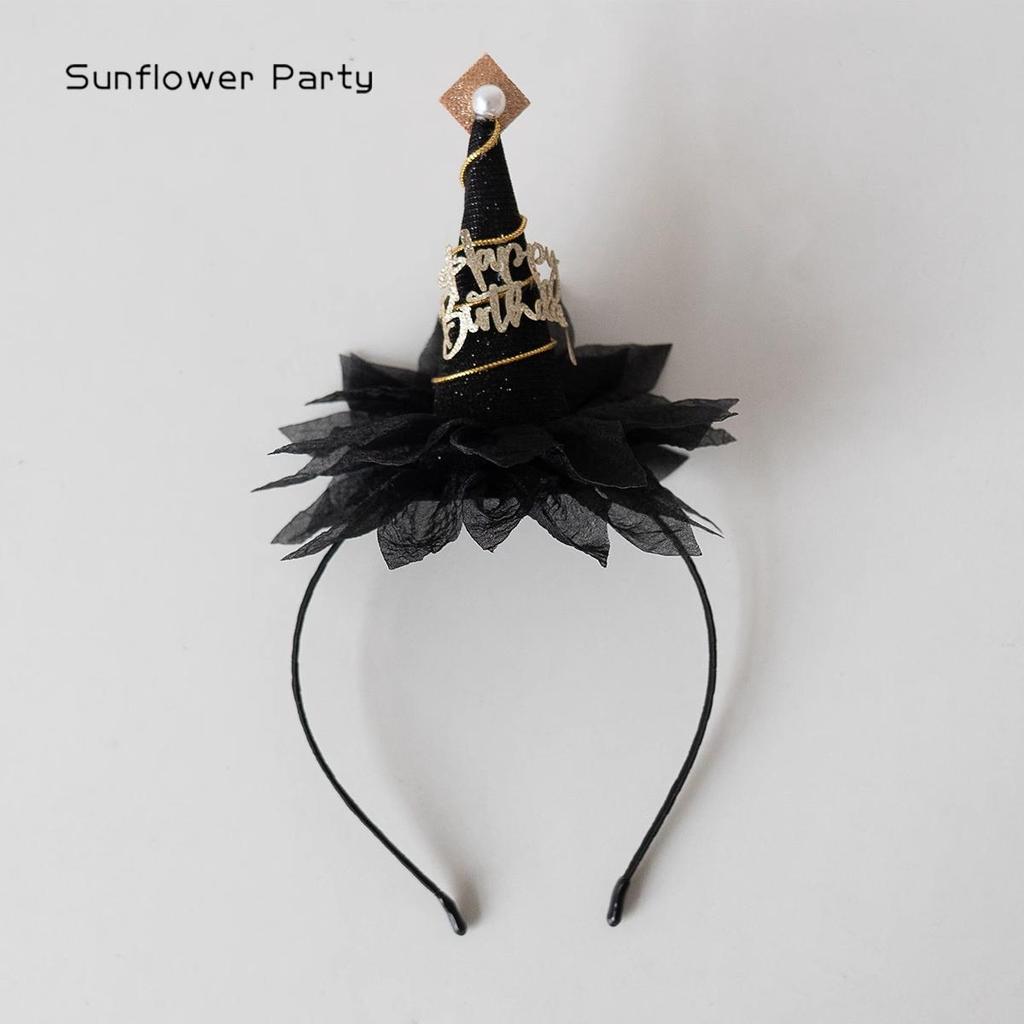 Princess Party Birthday Hat Feather Bow Hair Clip for Women - Photo Prop Headwear