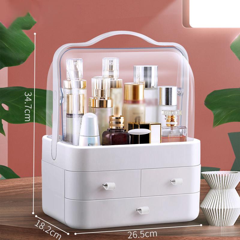 Cosmetics Storage Box Dust-Proof Desktop Makeup Organizer With Drawer For Skin Care Products Household Storage Box Shelf
