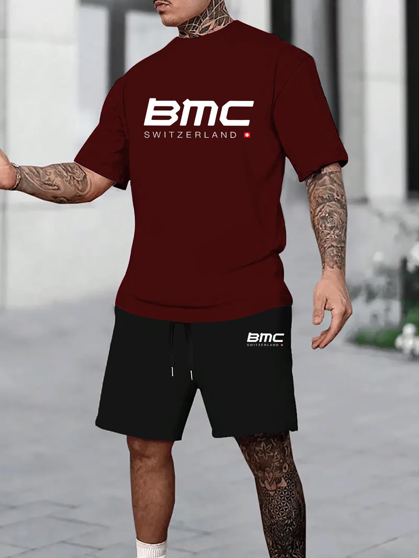 Summer Short Sleeve T-shirt and Sports Shorts Set - Casual Streetwear with BMC SWITZERLAND Graphic S