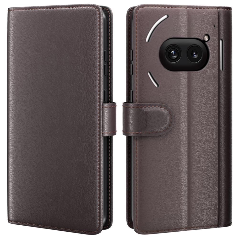 For Nothing Phone (2a) Plus/Phone (2a) Case Genuine Split Leather Phone Cover with Wallet Stand