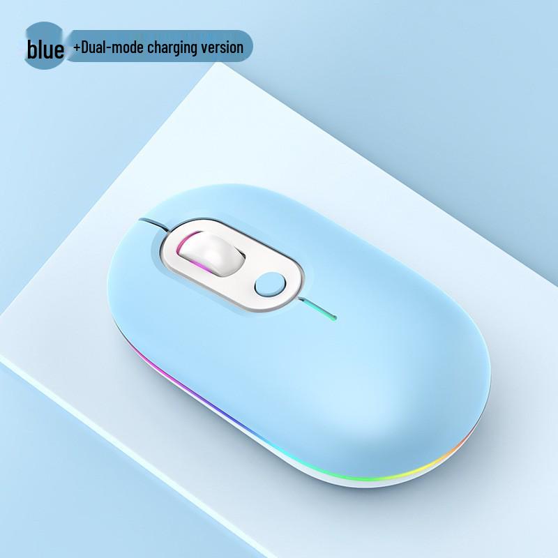 Silent Dual-Mode Luminous Wireless Mouse - Multi-Color Gift for Office & Gaming
